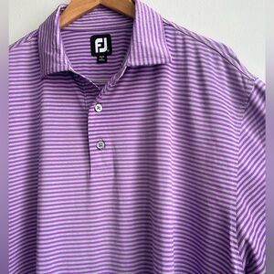 THE FOOTJOY mens size xl stripped purple golf polo